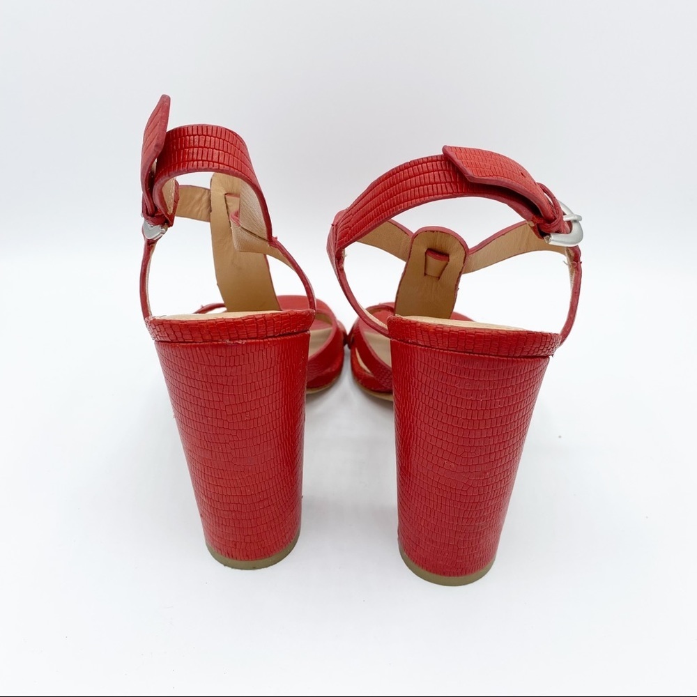 Sigerson Morrison Corallo Talum Red Sandals - Picture 3 of 7